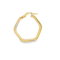 Geometric Yellow Gold Hoop Earrings