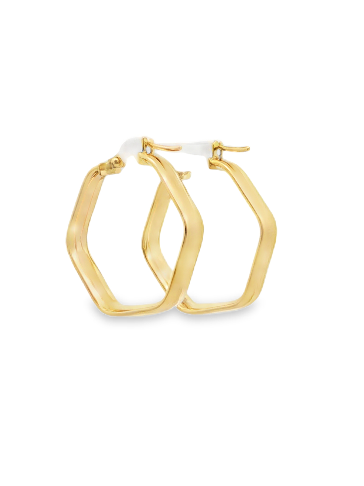 Geometric Yellow Gold Hoop Earrings
