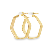 Geometric Yellow Gold Hoop Earrings