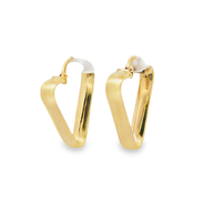 Geometric Triangle Hoop Earrings in Yellow Gold