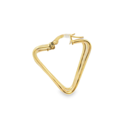 Geometric Triangle Hoop Earrings in Yellow Gold