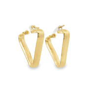 Geometric Triangle Hoop Earrings in Yellow Gold