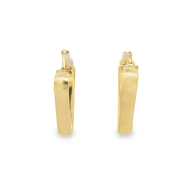 Geometric Triangle Hoop Earrings in Yellow Gold