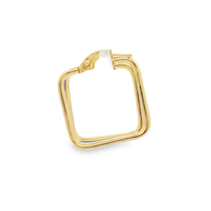 Geometric Square Hoop Earrings in Yellow Gold