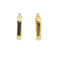 Geometric Square Hoop Earrings in Yellow Gold