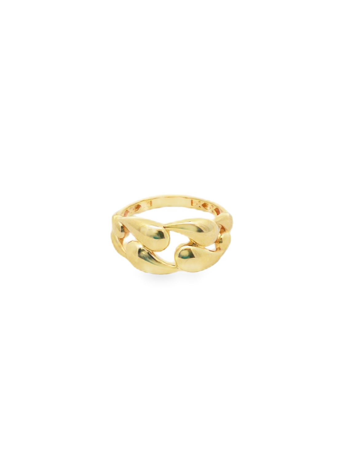 Yellow Gold Interlocking Link Band Ring