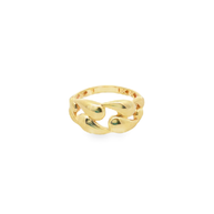 Yellow Gold Interlocking Link Band Ring