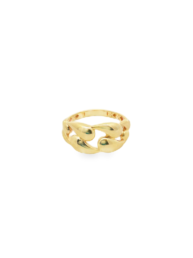 Yellow Gold Interlocking Link Band Ring