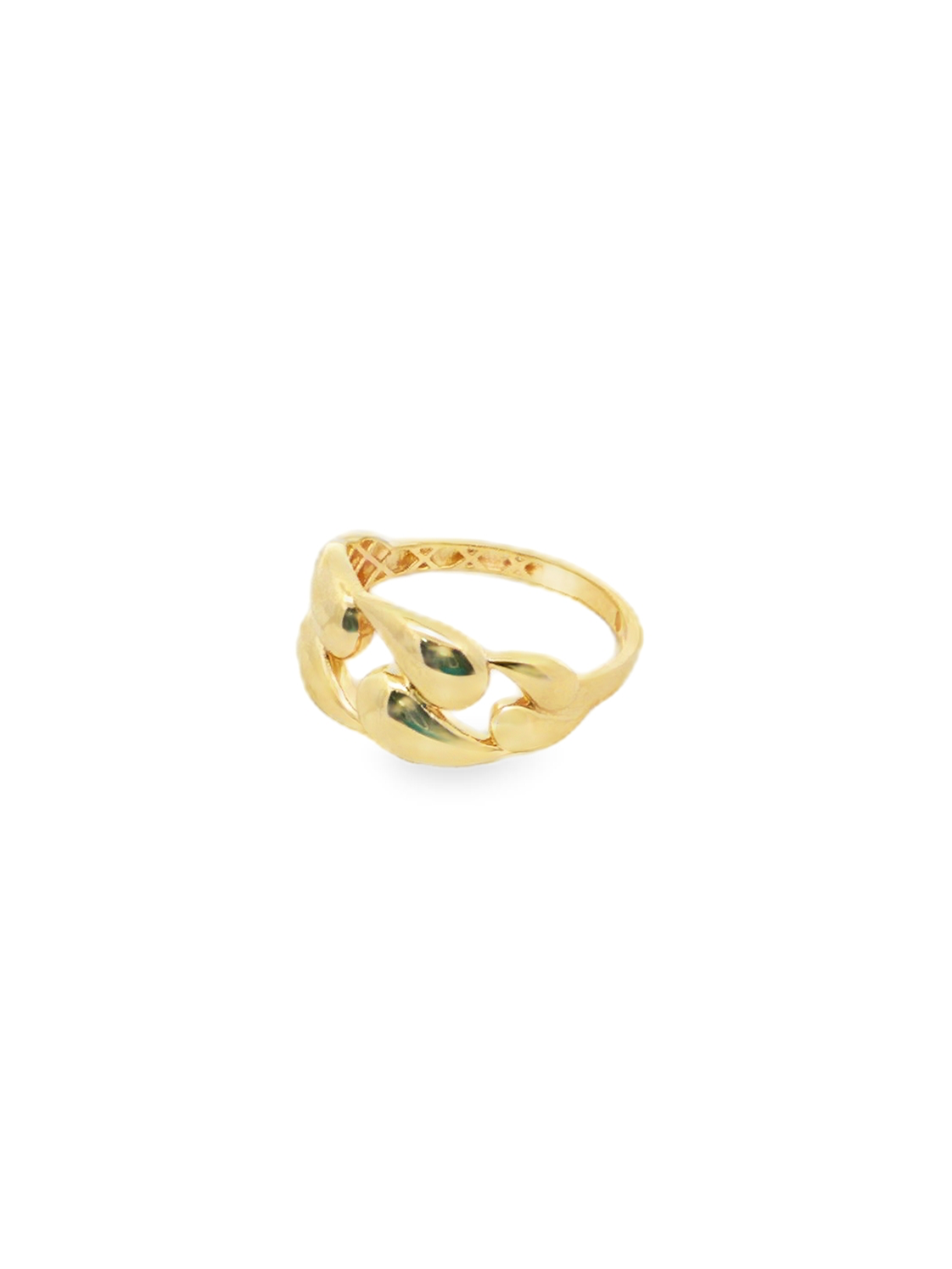 Yellow Gold Interlocking Link Band Ring