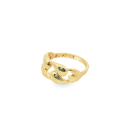 Yellow Gold Interlocking Link Band Ring