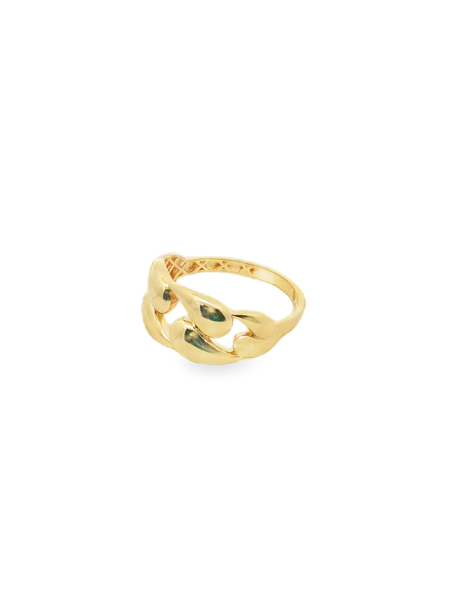 Yellow Gold Interlocking Link Band Ring
