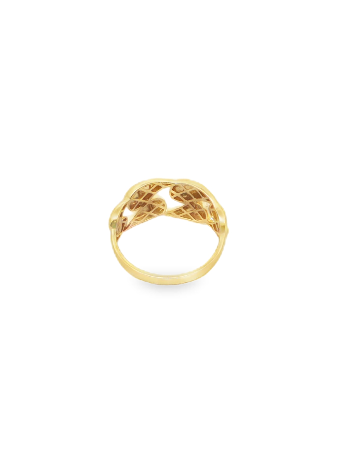 Yellow Gold Interlocking Link Band Ring