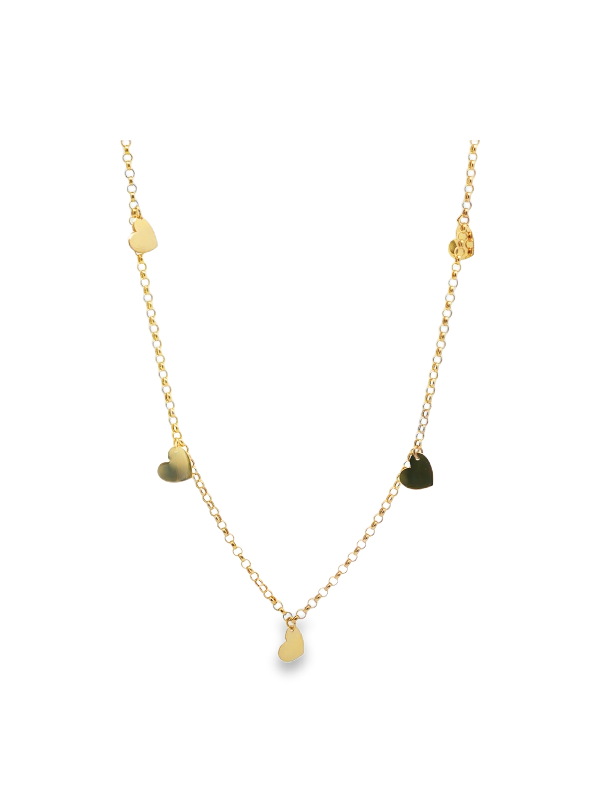 Yellow Gold Heart Charm Necklace