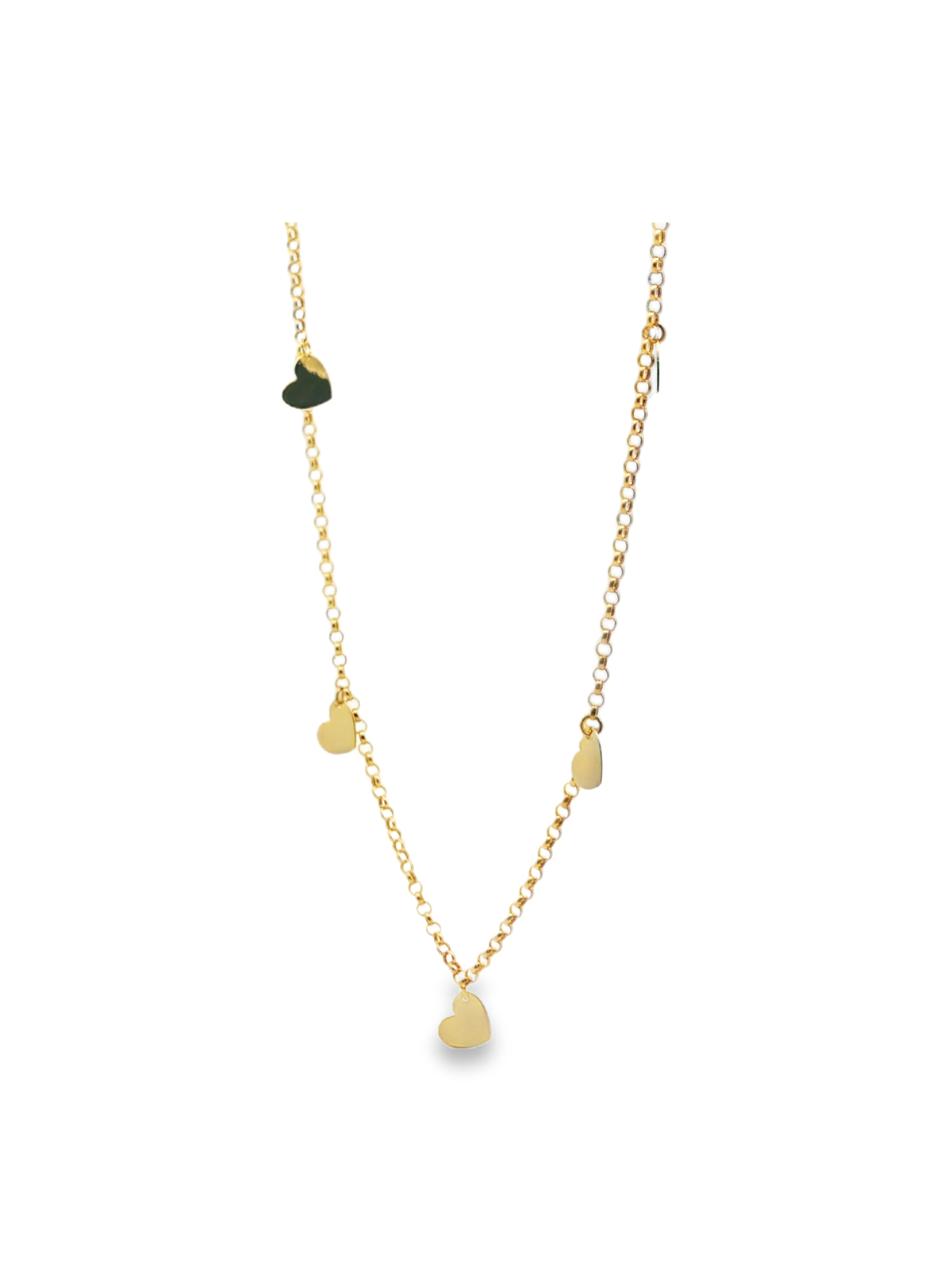 Yellow Gold Heart Charm Necklace