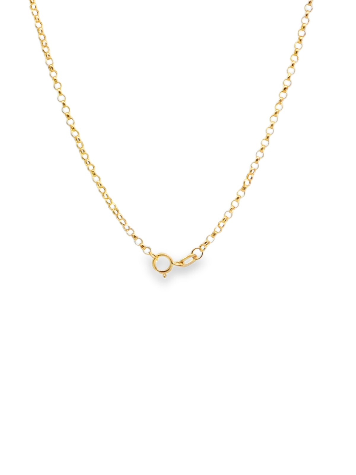 Yellow Gold T-Bar Pendant Chain Necklace