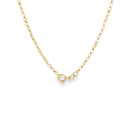 Yellow Gold T-Bar Pendant Chain Necklace