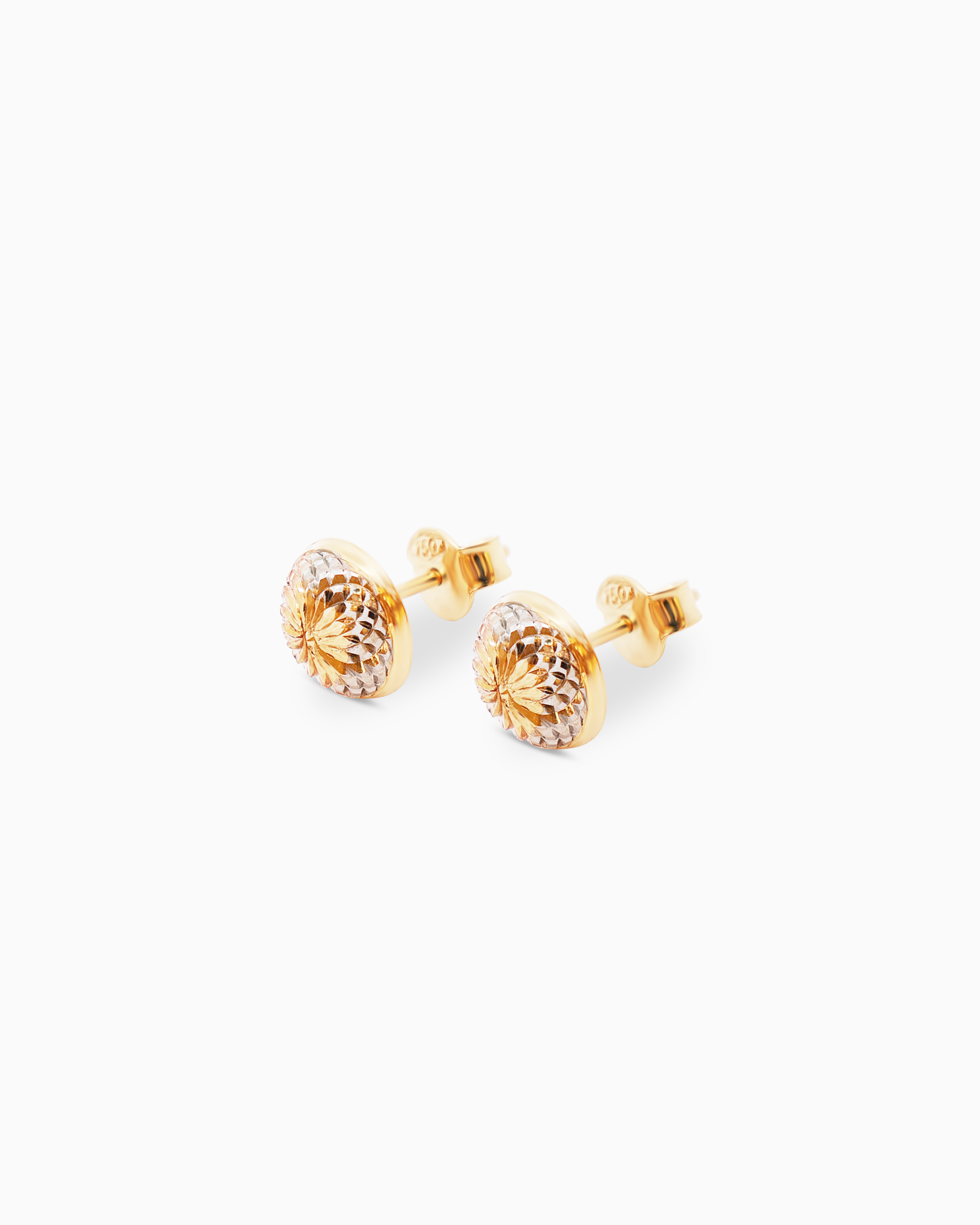 18K Tri-Color Gold Earrings