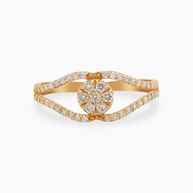 18K Gold Round Brilliant Diamond Refined Solitaire Ring