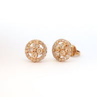 18K Yellow Gold Round Diamond Stud Earrings – 0.70ct.