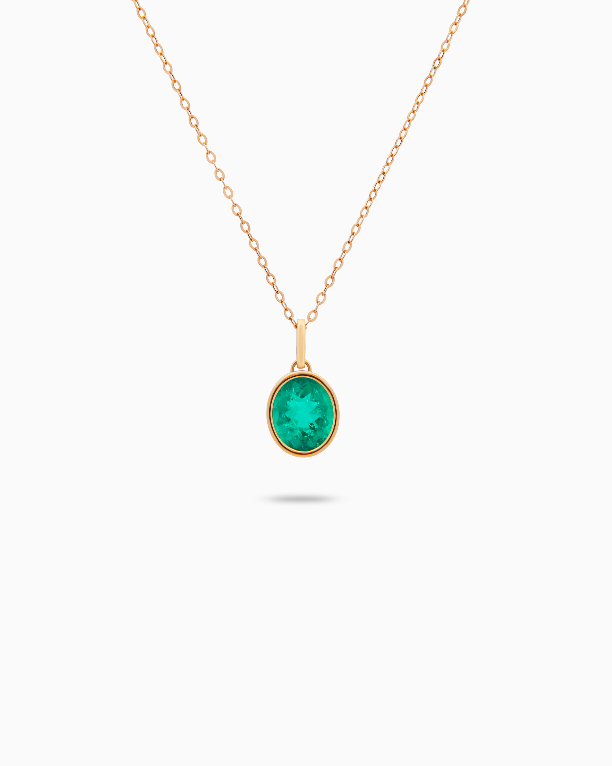 18K Yellow Gold Lab-Grown Emerald Pendant – 4.20ct.
