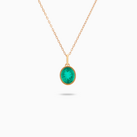 18K Yellow Gold Lab-Grown Emerald Pendant – 4.20ct.