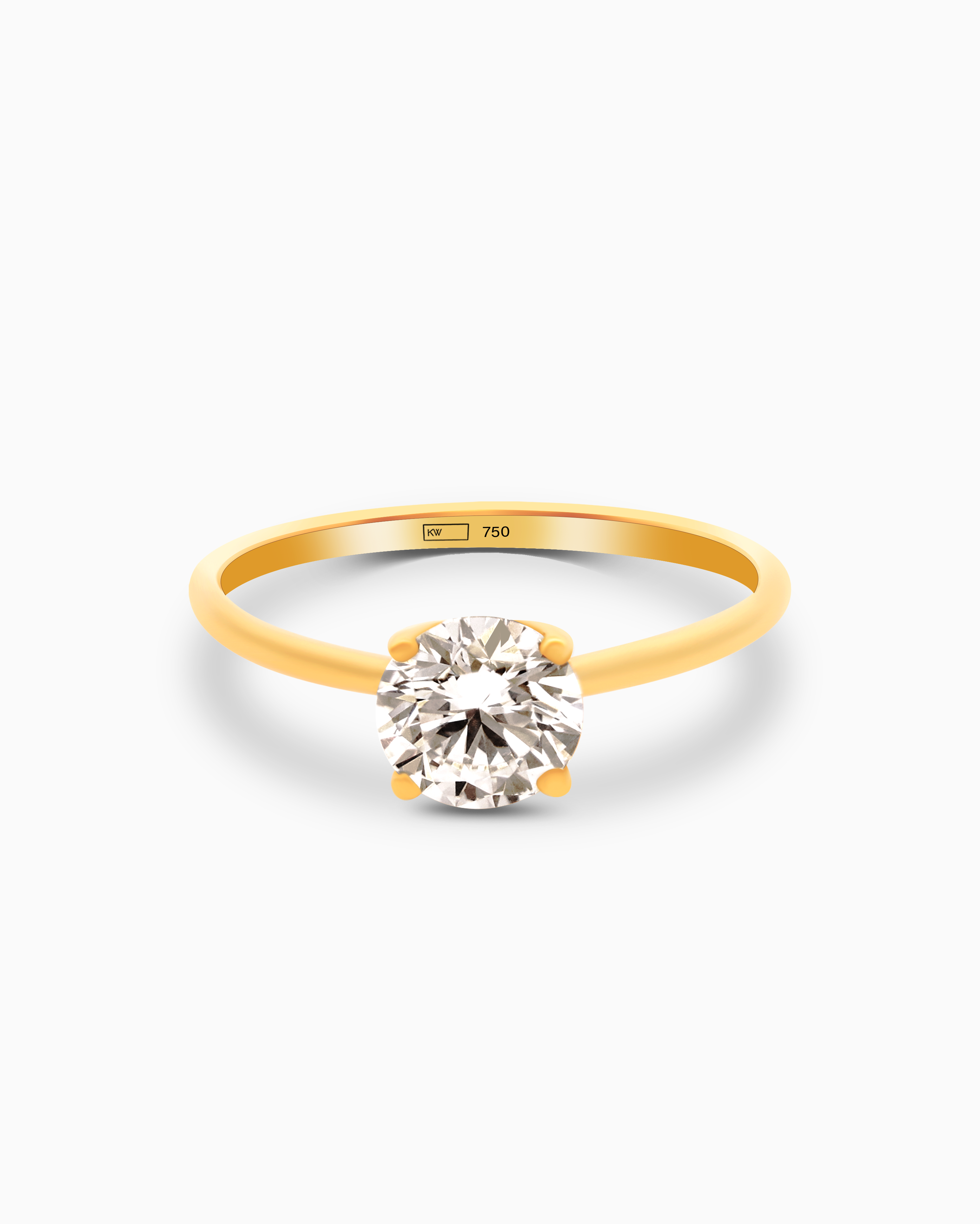 18K Yellow Gold Round Lab-Grown Diamond Ring – 1.00ct.
