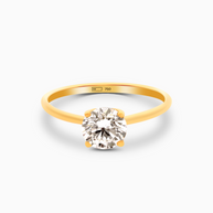 18K Yellow Gold Round Lab-Grown Diamond Ring – 1.00ct.