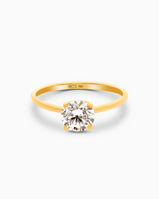 18K Yellow Gold Round Lab-Grown Diamond Ring – 1.00ct.