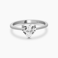 18K White Gold Heart Lab-Grown Diamond Ring – 1.00ct.