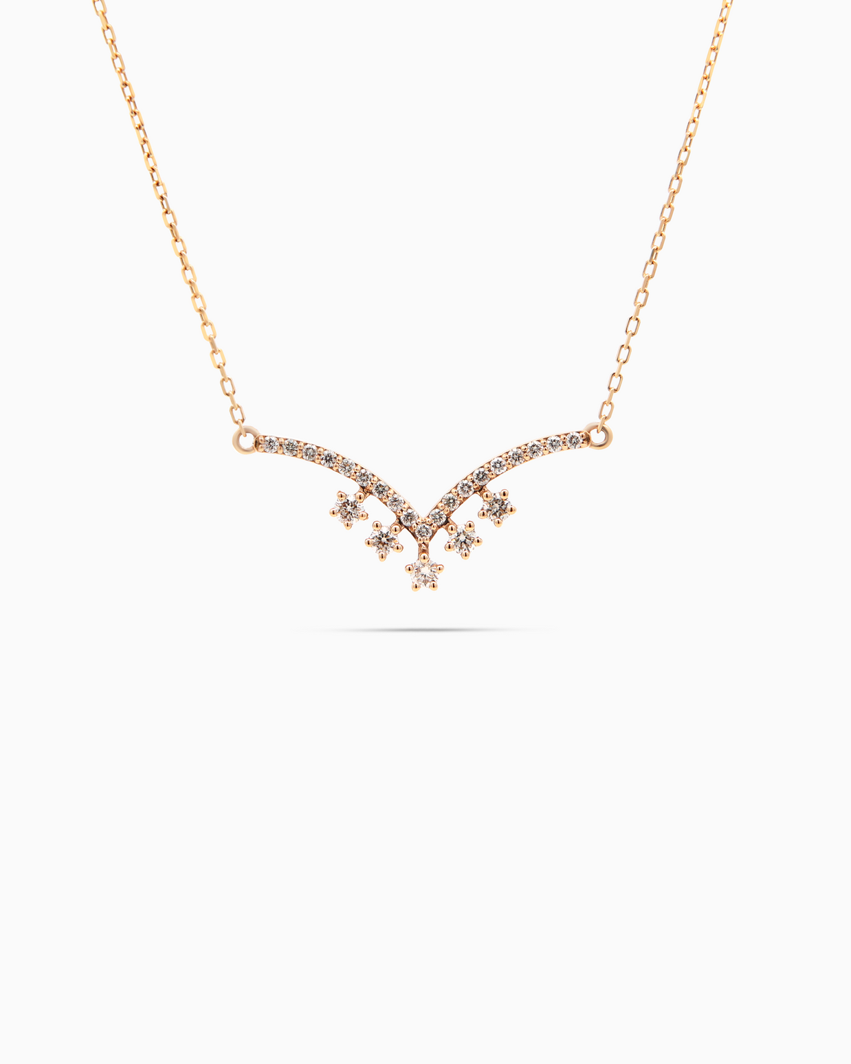 18K Gold 24-Stone Diamond Pendant Necklace – 0.30ct.