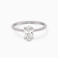 18K White Gold Oval Lab-Grown Diamond Ring – 1.00ct.