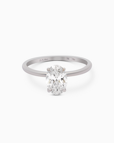 18K White Gold Oval Lab-Grown Diamond Ring – 1.00ct.
