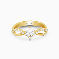 18K Yellow Gold Round Lab-Grown Diamond Bypass Ring – 0.60ct.