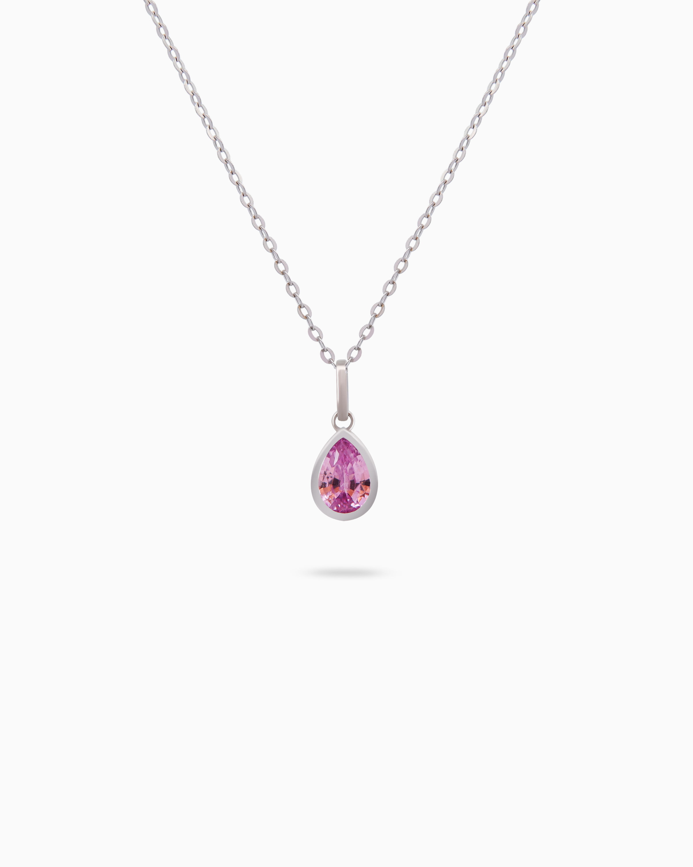 18K Gold Lab-Grown Pink Sapphire Pendant – 2.80ct.