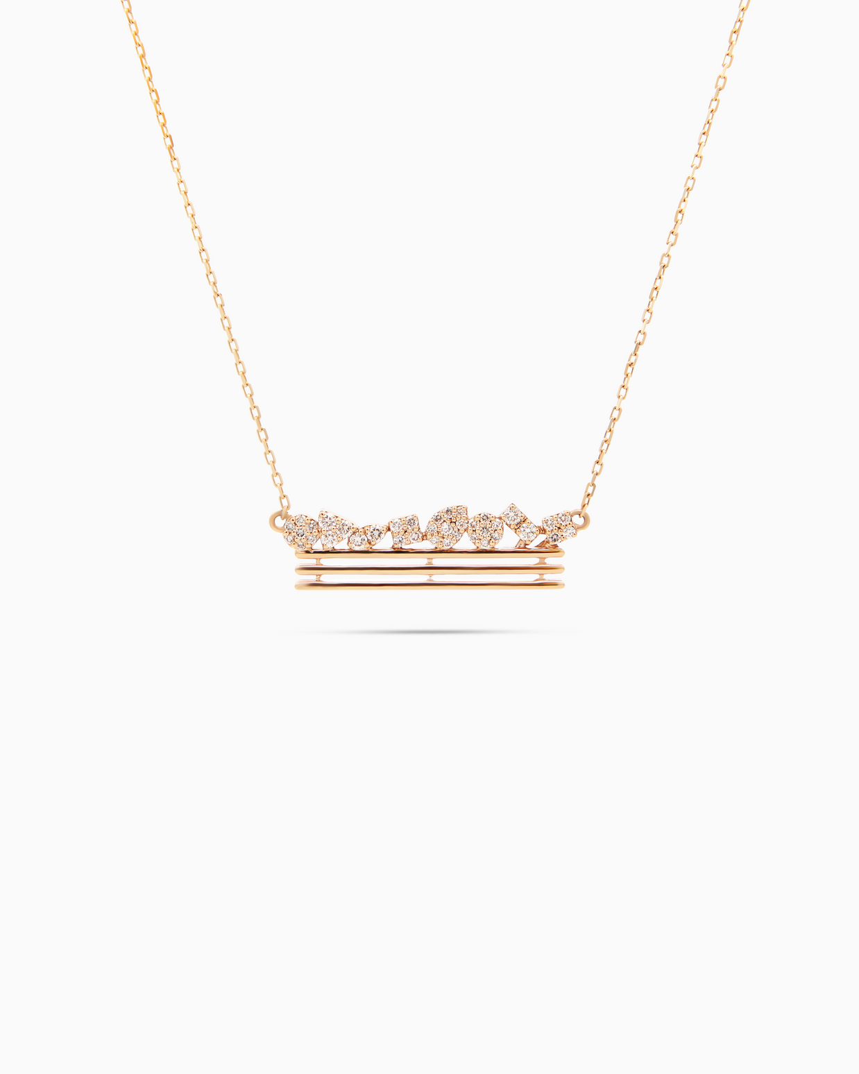 18K Yellow Gold 38-Stone Diamond Pendant Necklace – 0.20ct.