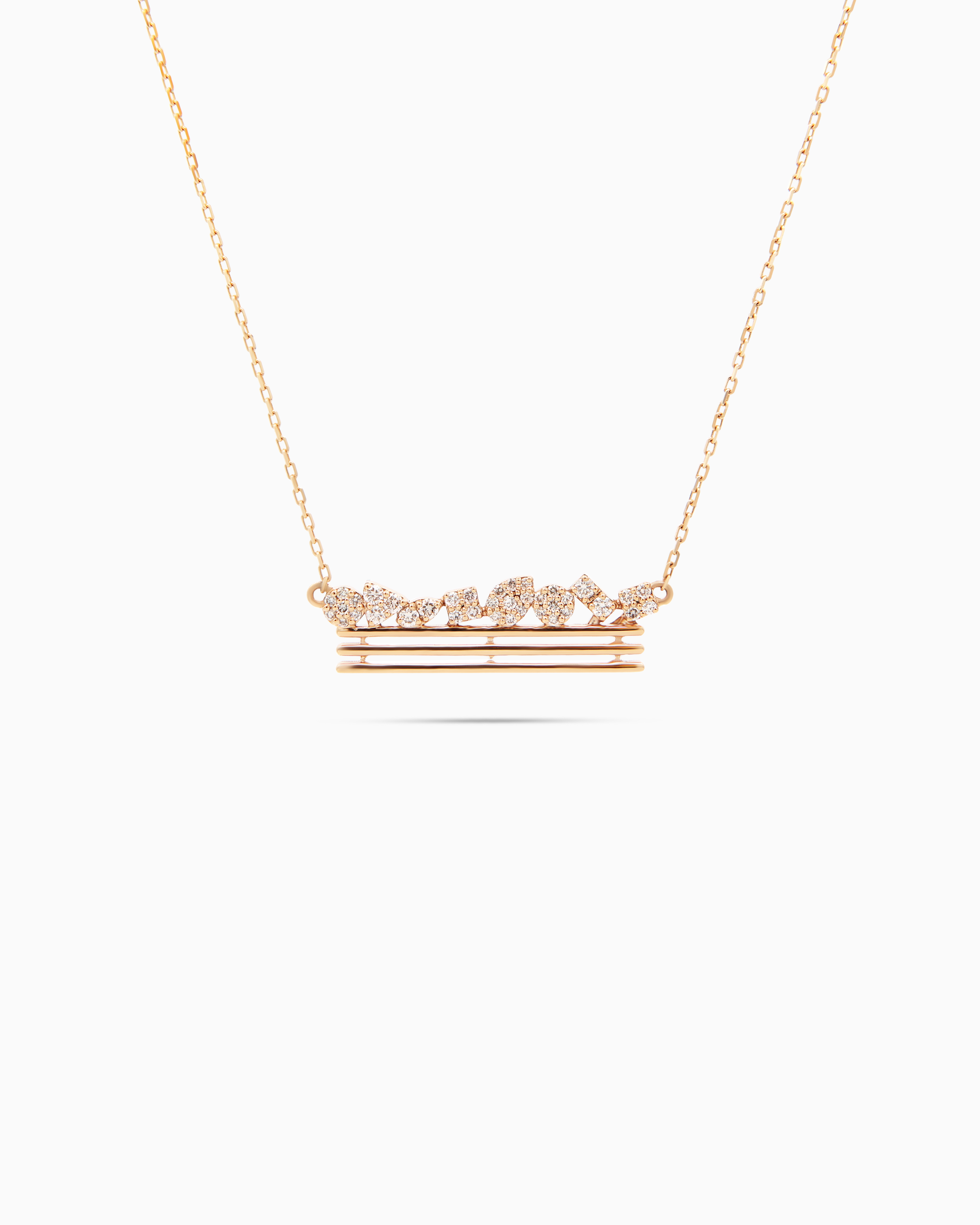 18K Yellow Gold 38-Stone Diamond Pendant Necklace – 0.20ct.