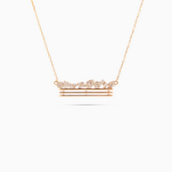 18K Yellow Gold 38-Stone Diamond Pendant Necklace – 0.20ct.