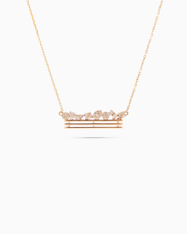 18K Yellow Gold 38-Stone Diamond Pendant Necklace – 0.20ct.