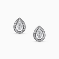 18K White Gold Pear Halo Lab-Grown Diamond Stud Earrings – 1.20ct.