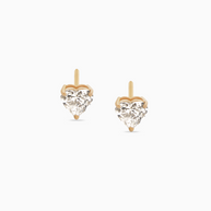 18K Yellow Gold Heart Lab-Grown Diamond Stud Earrings – 1.00ct.