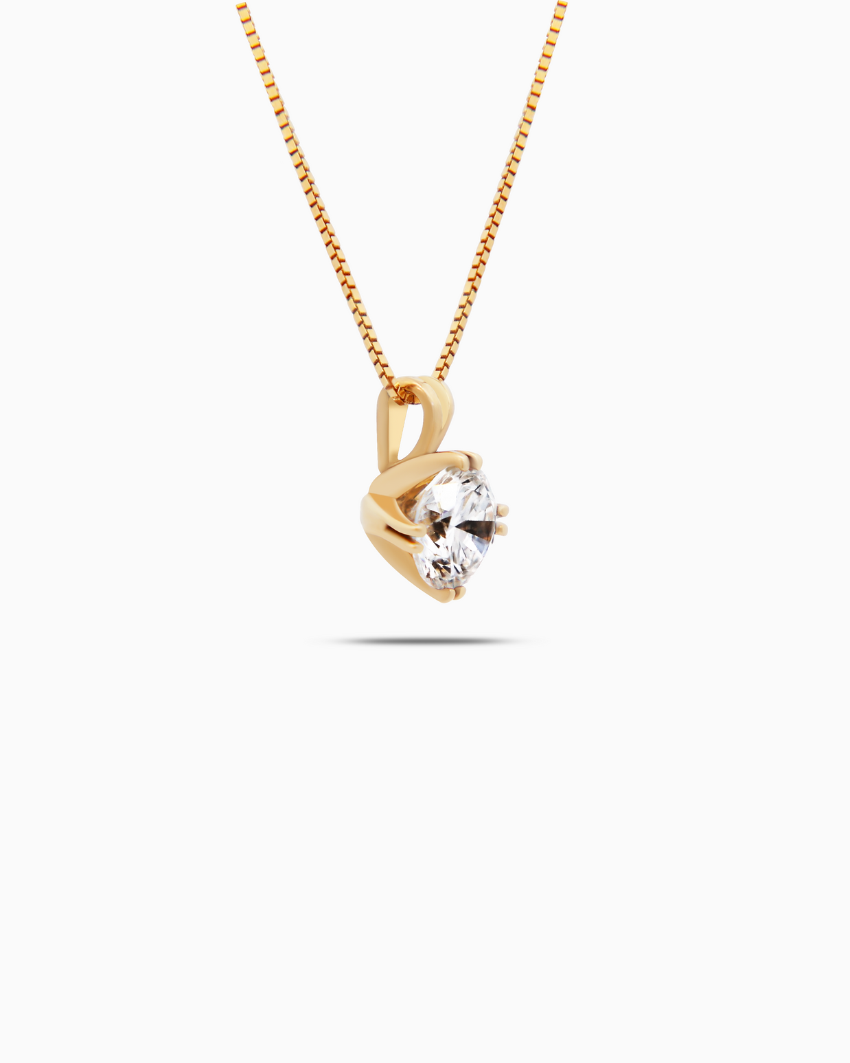18K Yellow Gold Round Lab-Grown Diamond Pendant – 0.50ct.