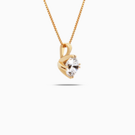 18K Yellow Gold Round Lab-Grown Diamond Pendant – 0.50ct.