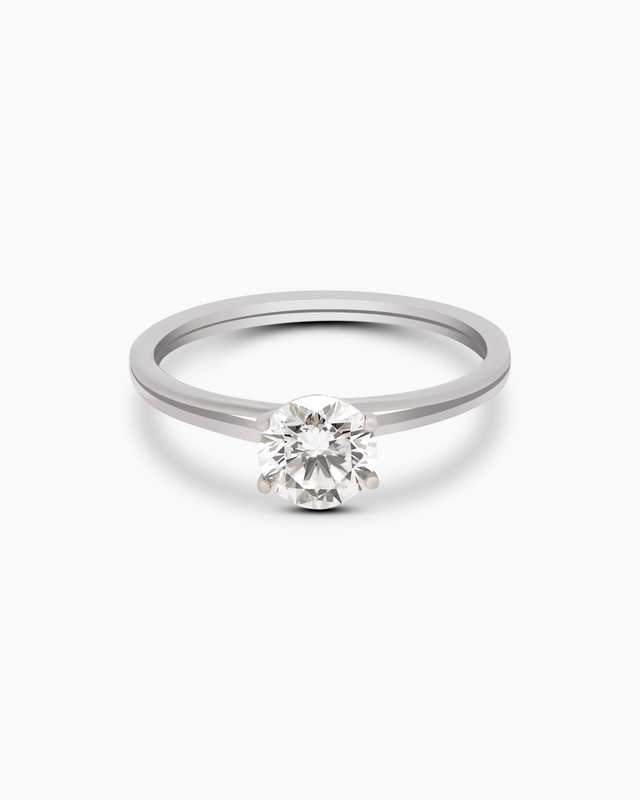 18K White Gold Round Lab-Grown Diamond Solitaire Ring – 0.70ct.