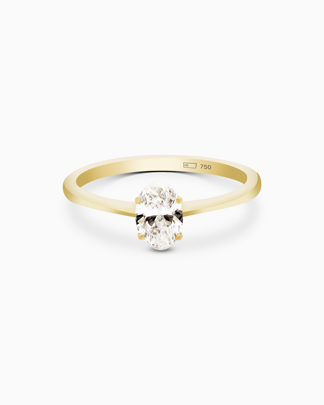 18K Yellow Gold Oval Lab-Grown Diamond Ring – 0.50ct.