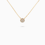 18K Yellow Gold Round Diamond Pendant Necklace – 0.10ct.