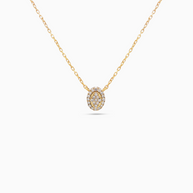 18K Yellow Gold Round Diamond Pendant Necklace – 0.10ct.