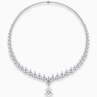18K White Gold Pear Drop Lab-Grown Diamond Necklace – 25.80ct.