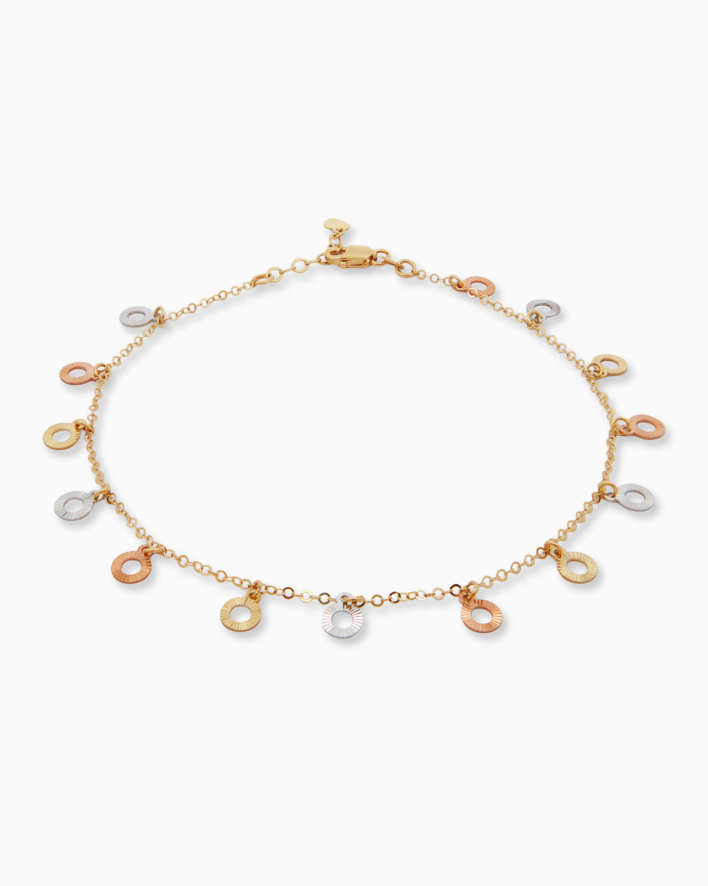 18K Tri-Color Gold Anklet
