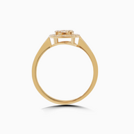 18K Gold Round Brilliant Diamond Bold Solitaire Ring
