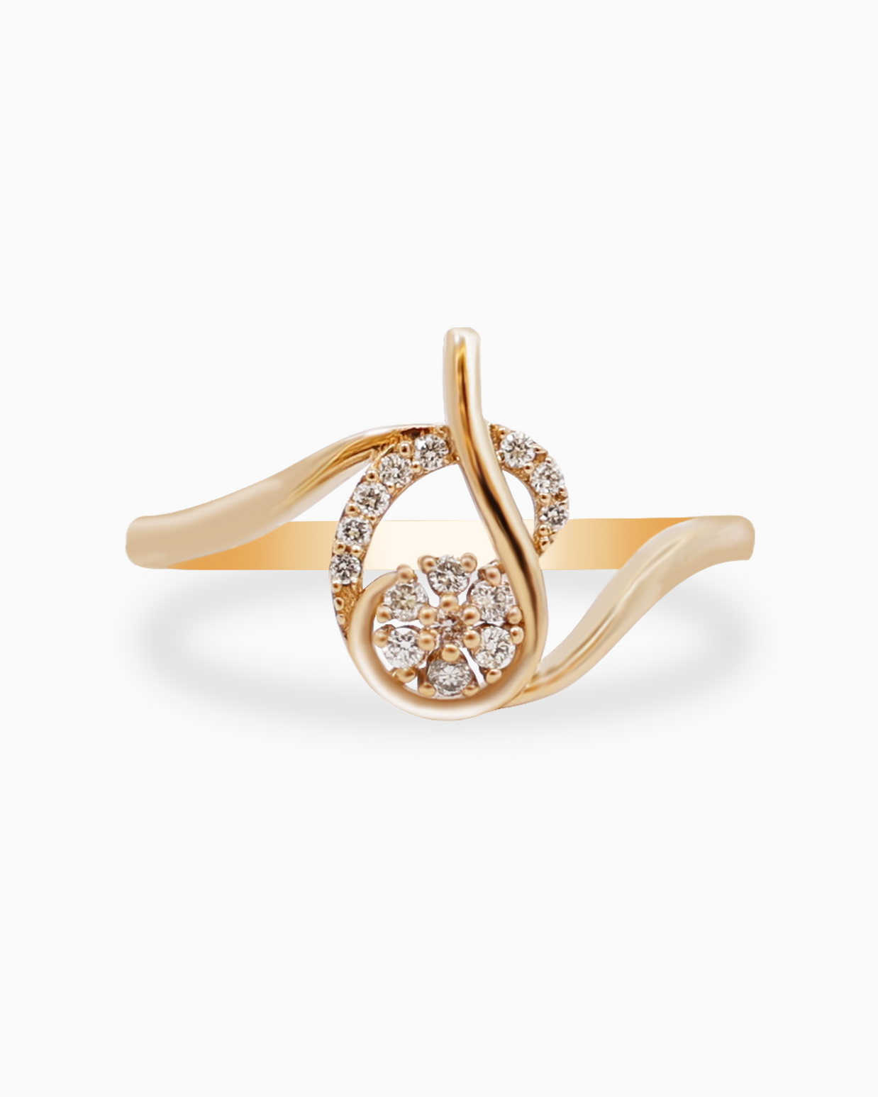18K Gold Round Brilliant Diamond Delicate Solitaire Ring